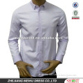 Newest style 100% Cotton White High quality Business checked collar Slim fit shirt for men with Two back darts
